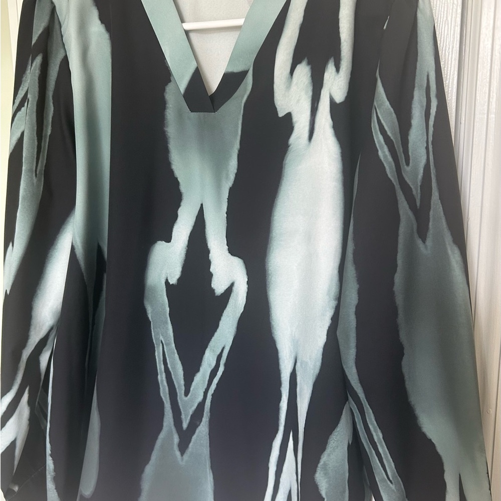 Elegant Black and Teal Blouse